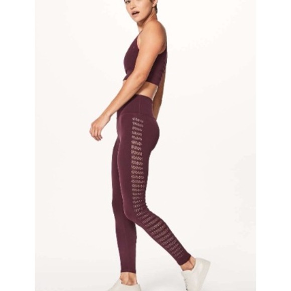 Lululemon Re veal 7/8 Tight stripes 25" Seamless Yoga Leggings Size 6 - Picture 5 of 5